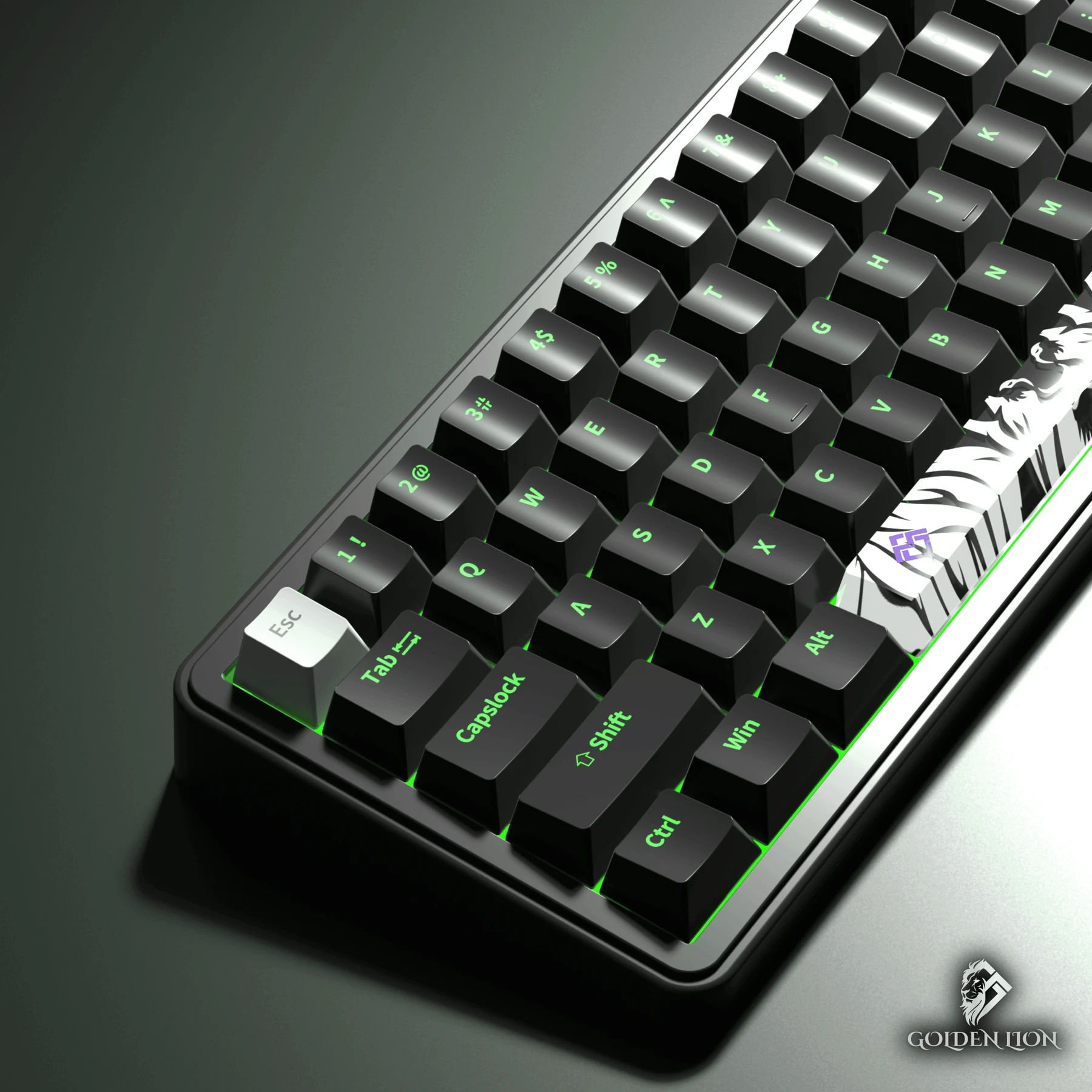 Golden Lion GM68 65% Hot-Swappable 3-Pin Full RGB Lighting USB-C VIA Interface Red/Silver Switches Compact Gaming Keyboard (black)