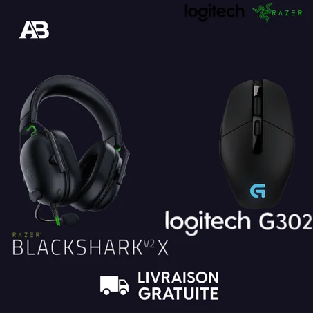 Logitech G302 + Razer BlackShark V2 X – Vitesse, Précision et Immersion Totale