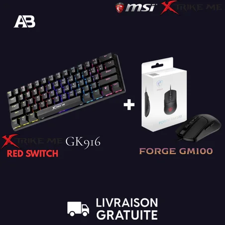 Pack Performance Pro : Xtrike Me GK-916 + MSI Forget GM100 ⭐
