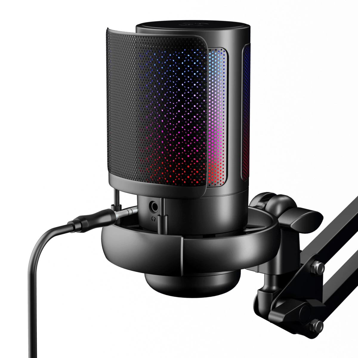 ME6S-35 USB Microphone for PC, Gaming Mic for PS4/ PS5/ Mac/Phone,Condenser Microphone with Touch Mute,RGB Lighting,Gain knob