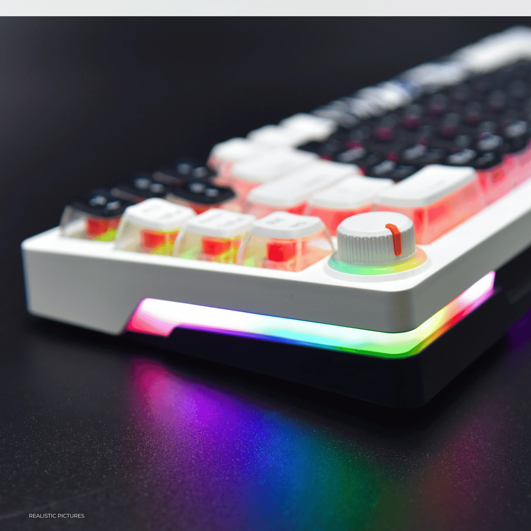 Golden Lion GI68 65% Hot-Swappable Mechanical Keyboard – Full RGB Lighting, USB-C, Red Outemu Switches, Compact Gaming Keyboard (black)