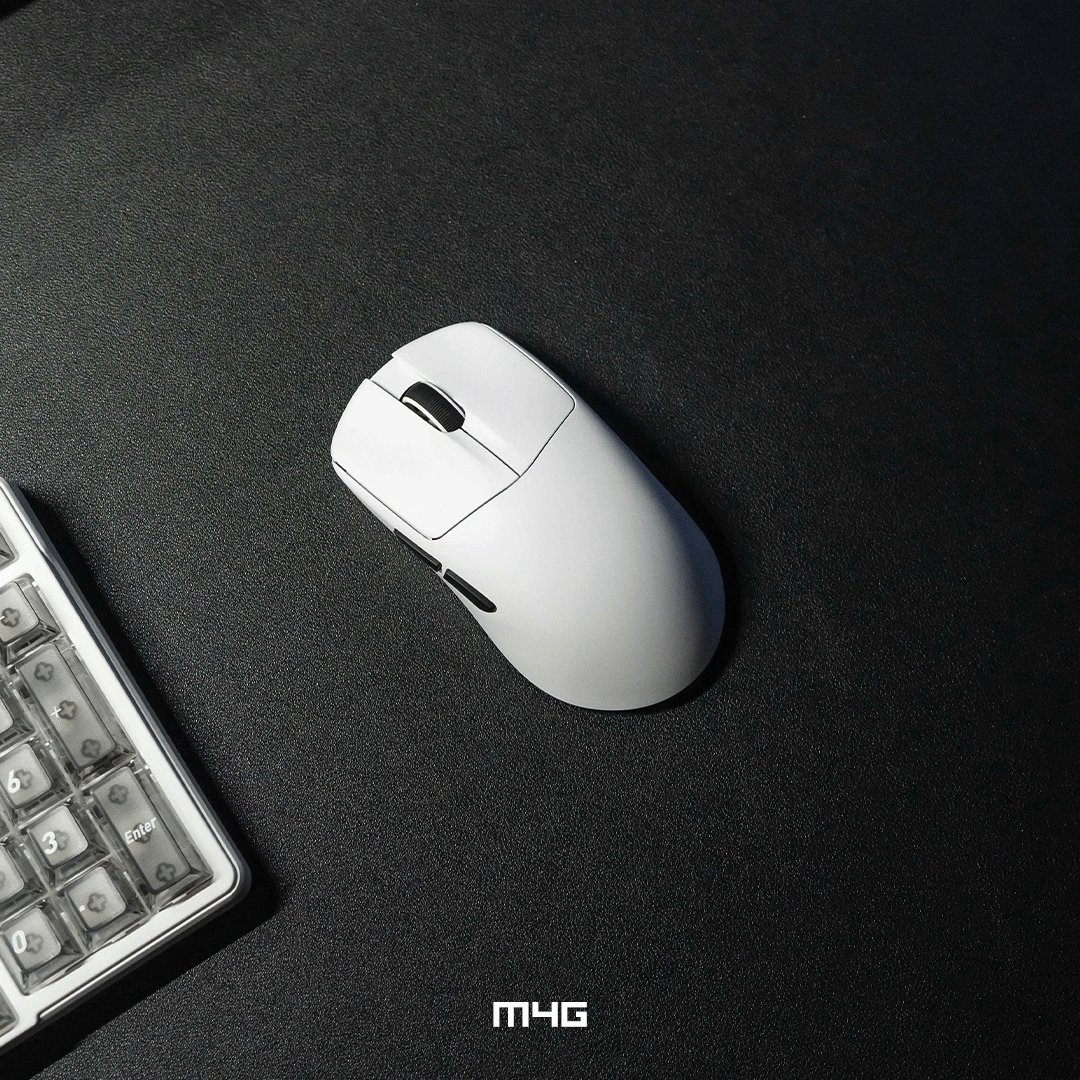 M4G x FURYCUBE G13S Wireless Gaming Mouse with Swappable Battery (White)