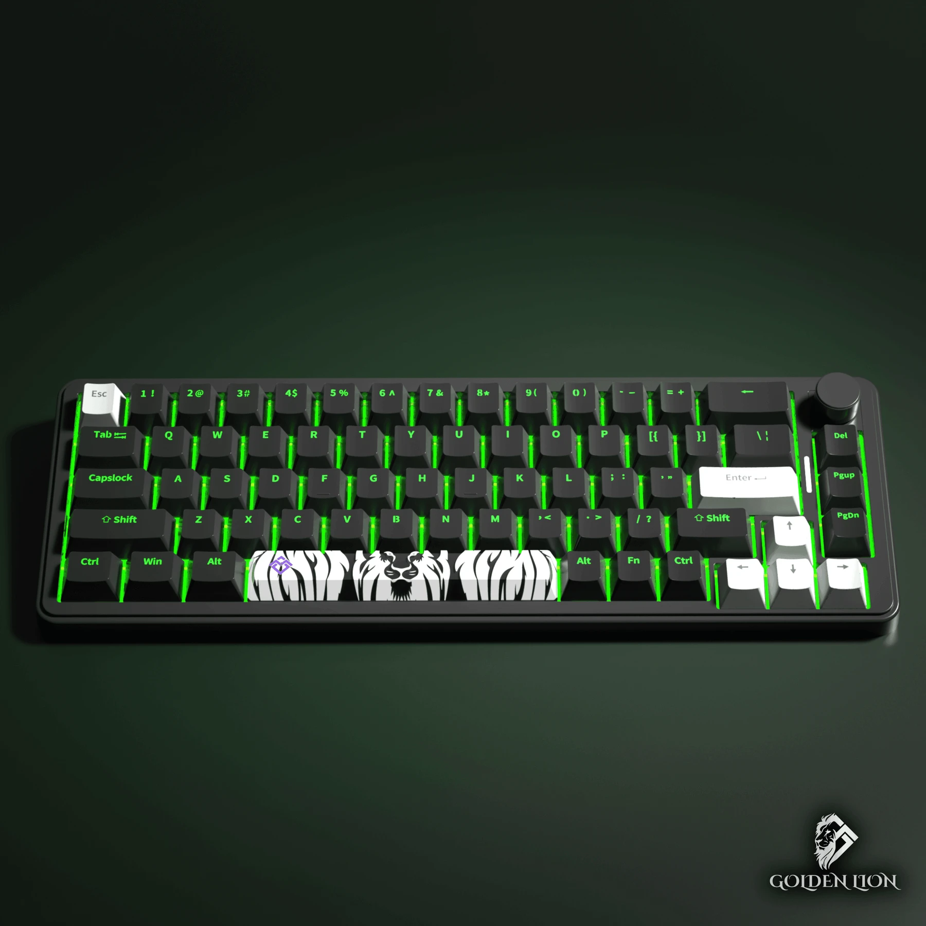 Golden Lion GM68 65% Hot-Swappable 3-Pin Full RGB Lighting USB-C VIA Interface Red/Silver Switches Compact Gaming Keyboard (black)