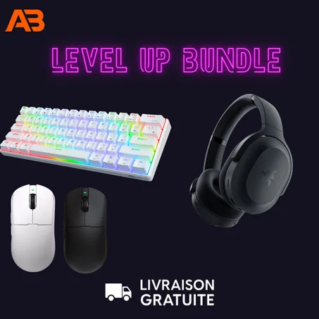 Clavier blanc 60% + Duo souris sans fil + Casque sans fil