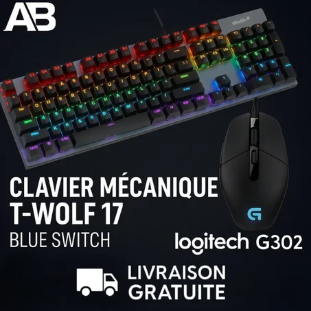 T-WOLF 17 + Logitech G302– Performance & Précision Ultime