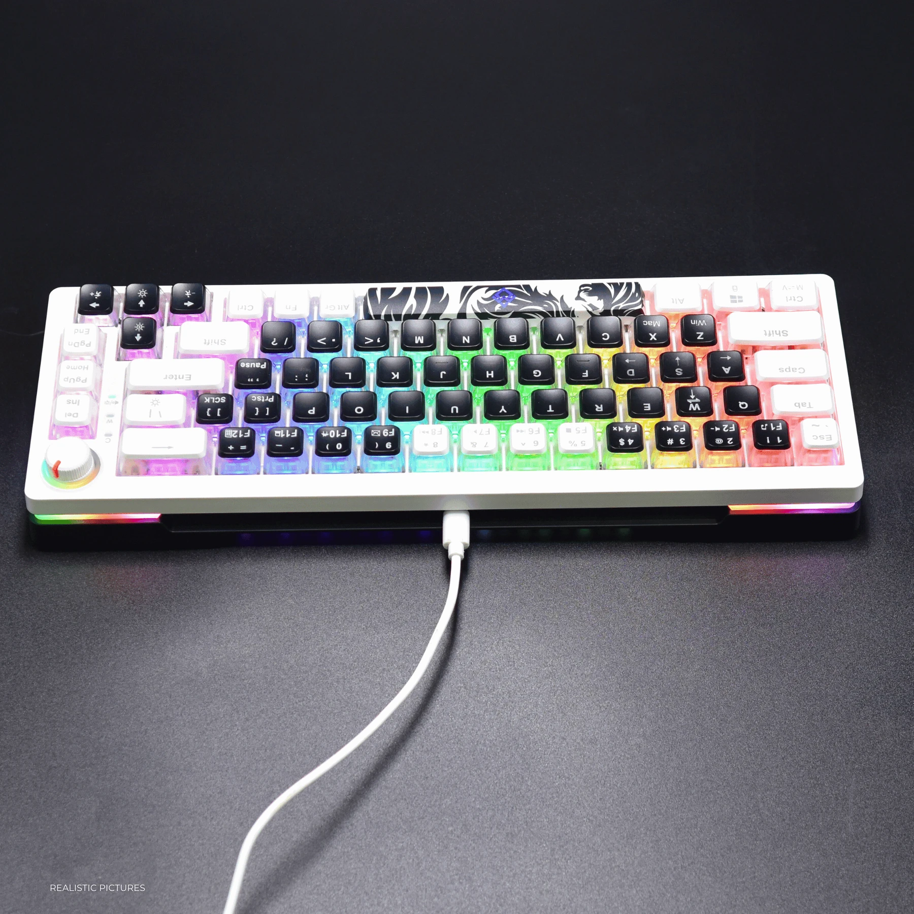 Golden Lion GI68 65% Hot-Swappable Mechanical Keyboard – Full RGB Lighting, USB-C, Red Outemu Switches, Compact Gaming Keyboard (black)