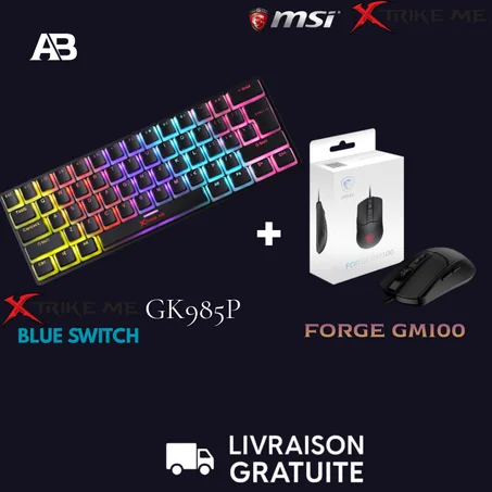 Pack Gaming Élite : Xtrike Me GK-985P + MSI FOGER GM100 ⭐