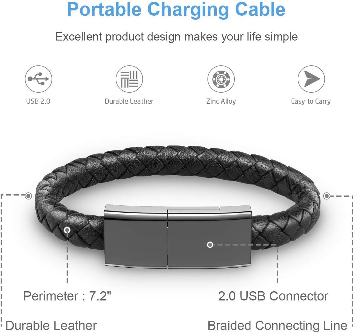 سوار كابل الهاتف المحمول Phone Charging Bracelet