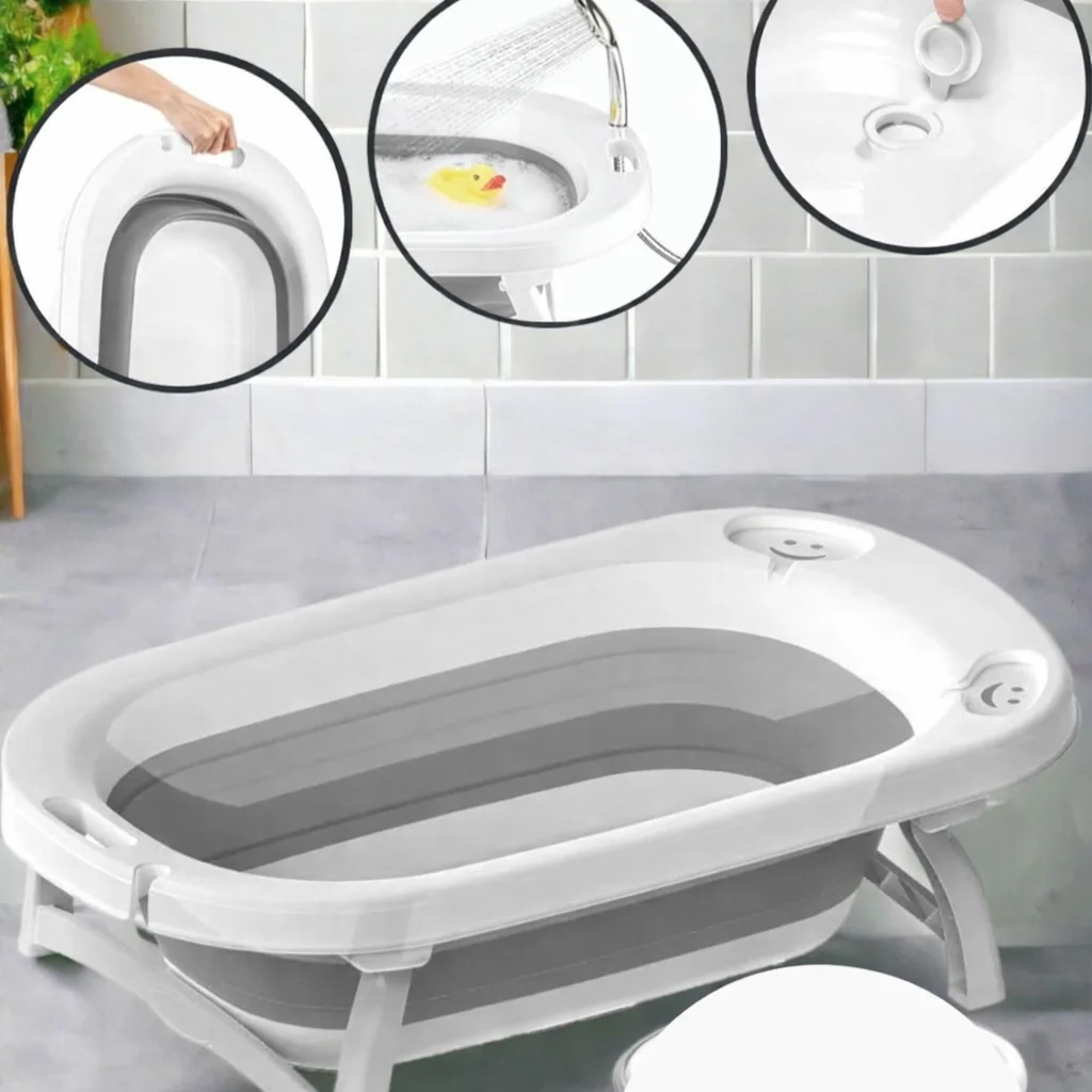 Bee home Baignoire bébé pliante hygiénique et sans BPA grande forma 85 cm
