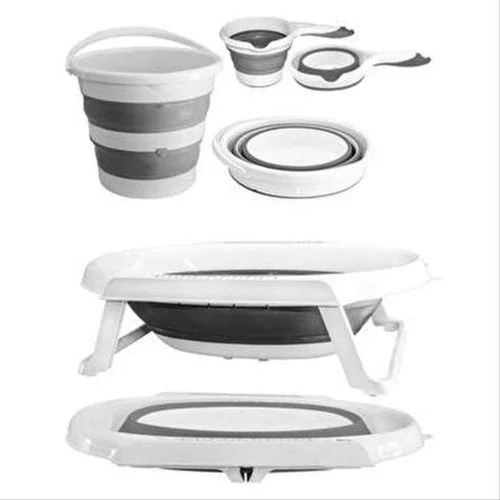 Baignoire bébé pliante et seau à eau pliant ensemble de tasses baignoires de douche