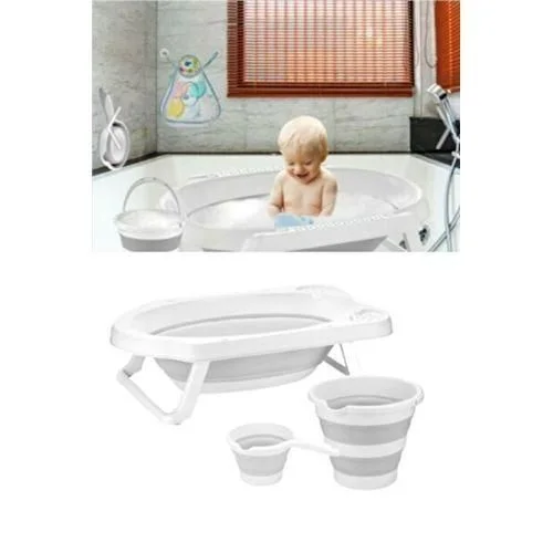 Baignoire bébé pliante et seau à eau pliant ensemble de tasses baignoires de douche