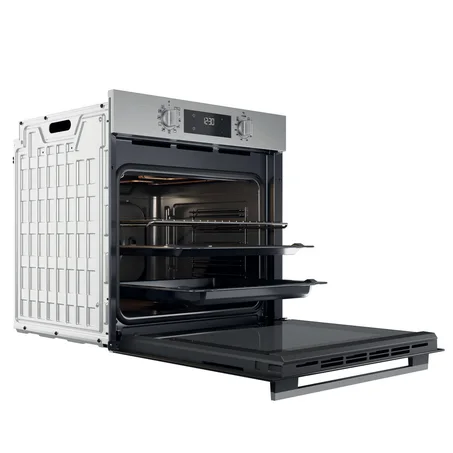 Four encastrable Whirlpool 71L Inox avec affichage digital et chaleur tournante