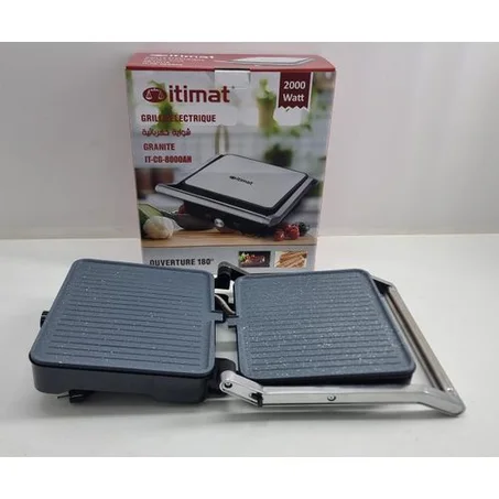 شواية كهربائية متعددة الاستعمالات Itimat 2000W مع فتح 180° – للطهي الصحي والسريع
