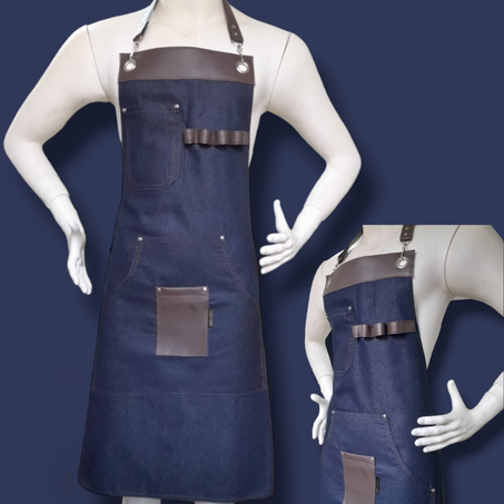 مريلة (مئزر)عمل - قابلة للتعديل للرجال والنساء - الطباخ، الحلاق ،الشيف، الخادم، الخباز، المطعم، المقهى