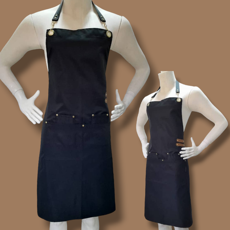 مريلة خفيفة للغاية تأتي بتصميم عصري و أنيق- معززة بجلد اصطناعي -سهلة التنظيف - مريلة الخباز، الطباخ، النادل، الجزار و غيرها