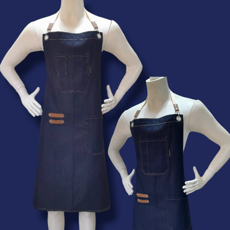 مريلة خفيفة للغاية تأتي بتصميم عصري و أنيق- مصنوعة من قماش الدنيم (الجينز) الخفيف- مريلة الخباز، الطباخ، النادل، الجزار و غيرها