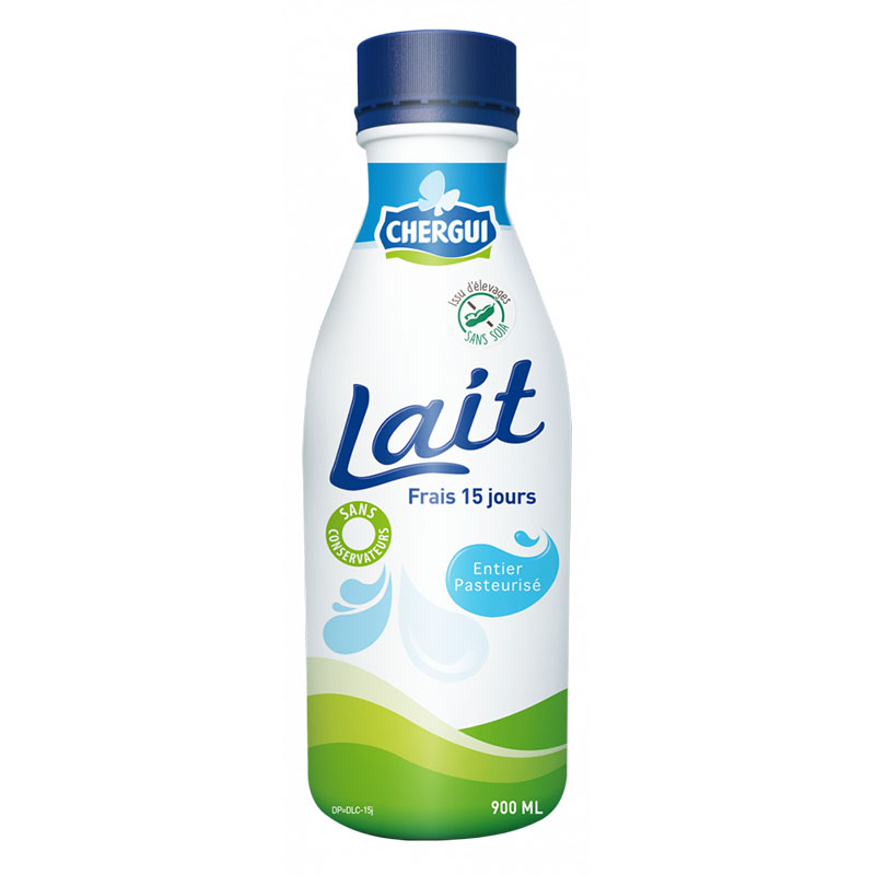 Lait frais entier conservation prolongée 900ml - CHERGUI