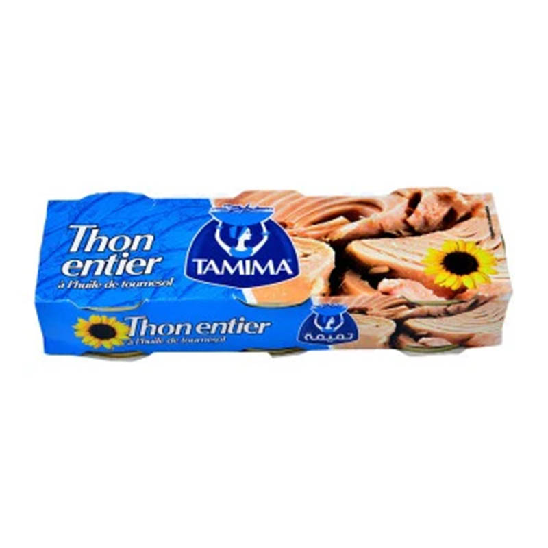 Thon Entier à l'Huile de Tournesol Tamima 3x 80 g