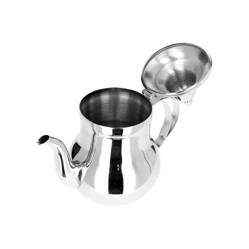 بريق شاي من الستانلس ستيل باللون الفضي والحجم 1.2L - البراد المغربي الحديث -   Théière marocaine en Inox Mirroire