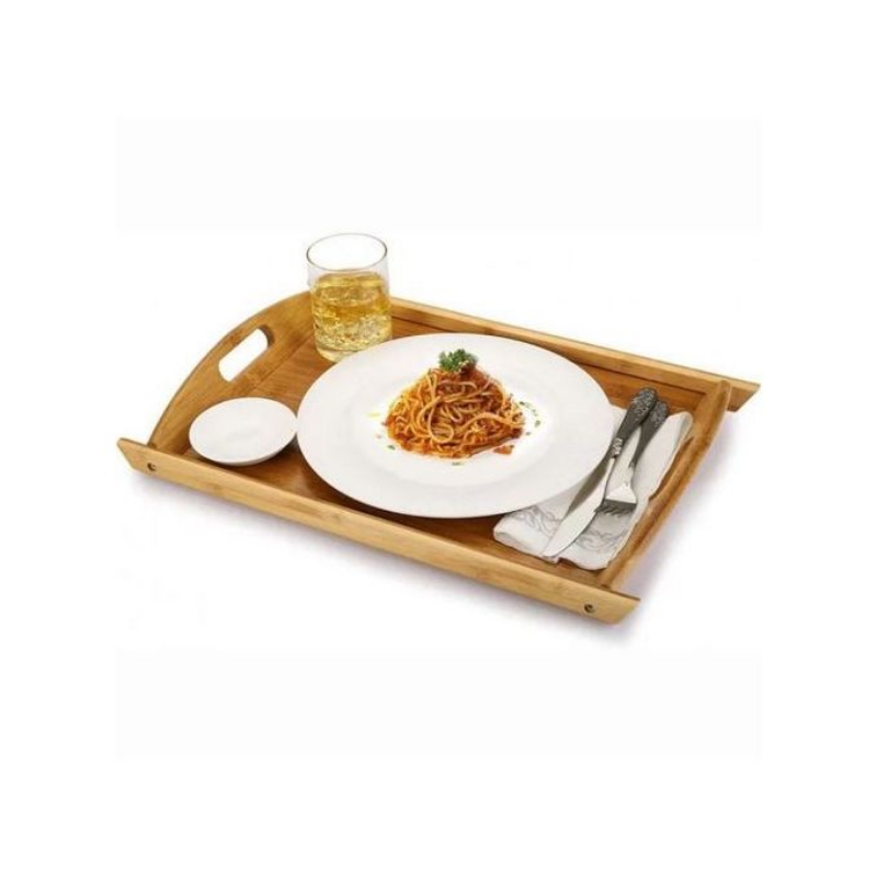 Set de 2 Plateaux en bois de Bambou avec poignée صواني من الخيزران بمقبض