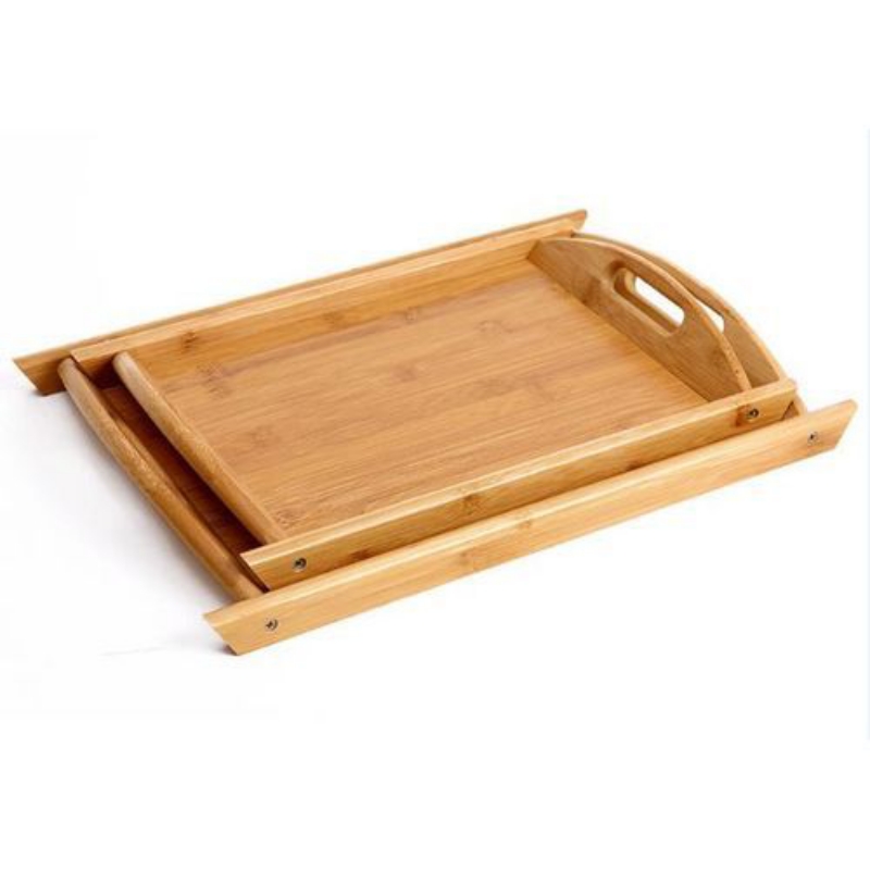 Set de 2 Plateaux en bois de Bambou avec poignée صواني من الخيزران بمقبض
