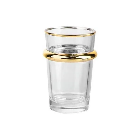 Lot de 12 verres à thé marocains en verre, Verres à thé Beldi liseré doré