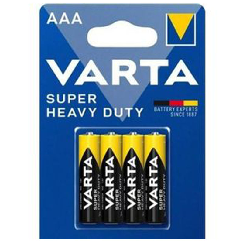 VARTA 4 pcs Piles AAA Zinc-Carbon 1.5V R03 Super Heavy Duty