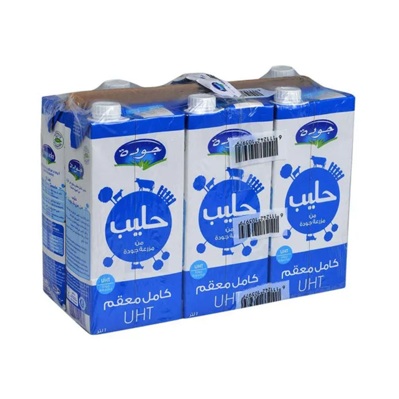 Lait entier naturel stérilisé UHT 6x1L - JAOUDA‏