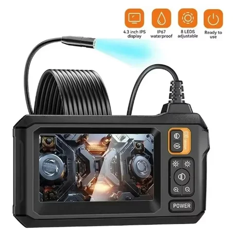 بشاشة مدمجة وكابل طويل مرن (Endoscope / Borescope)كاميرا فحص احترافية