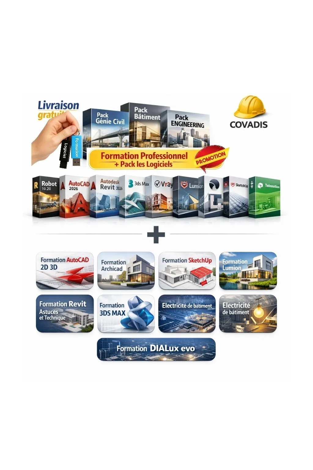 Pack Ingénieur Complet: Formations Pro + Pack Logiciels Gratuits + Livraison Gratuit