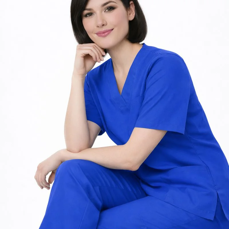 Pyjama de Bloc Col V Bleu