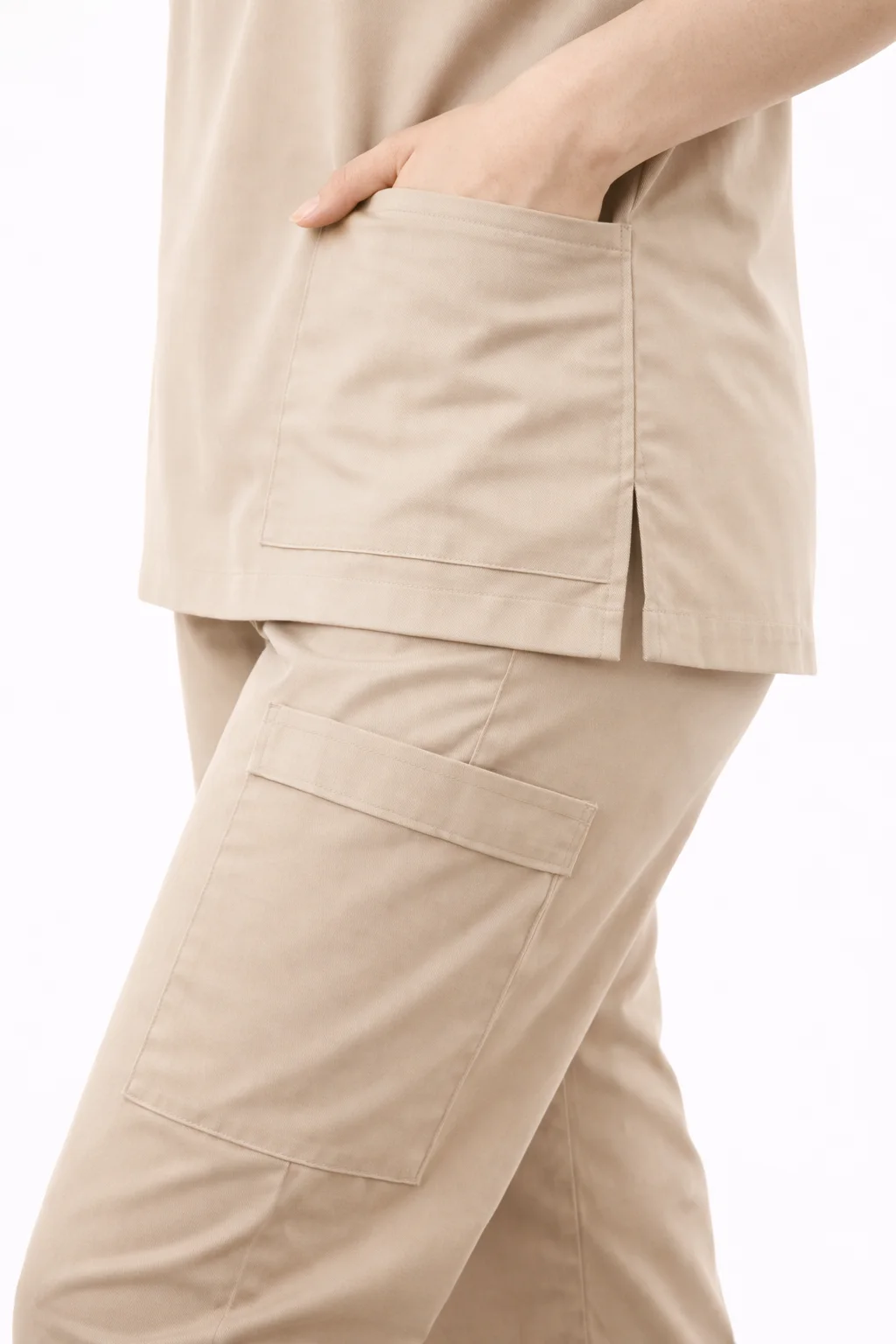 Pyjama de Bloc Col V BEIGE