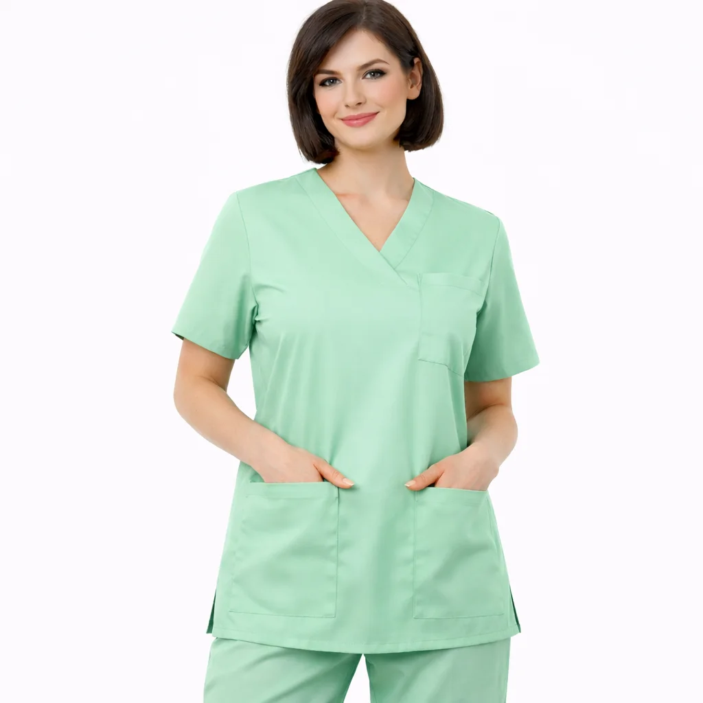 Pyjama de Bloc Col V VERT MENTH