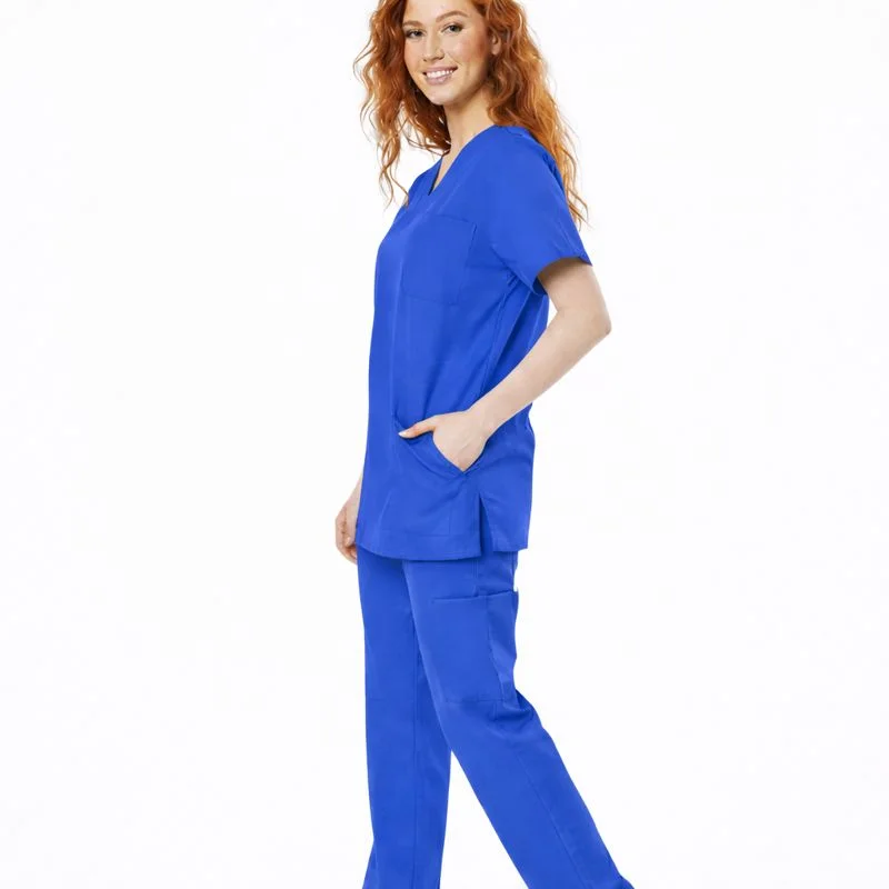 Pyjama de Bloc Col V Bleu