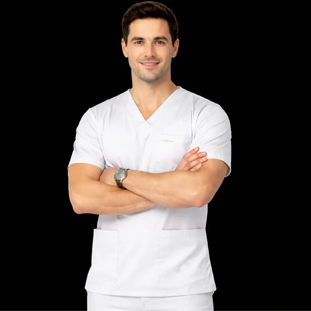 Pyjama de Bloc Col V HOMME BLANC