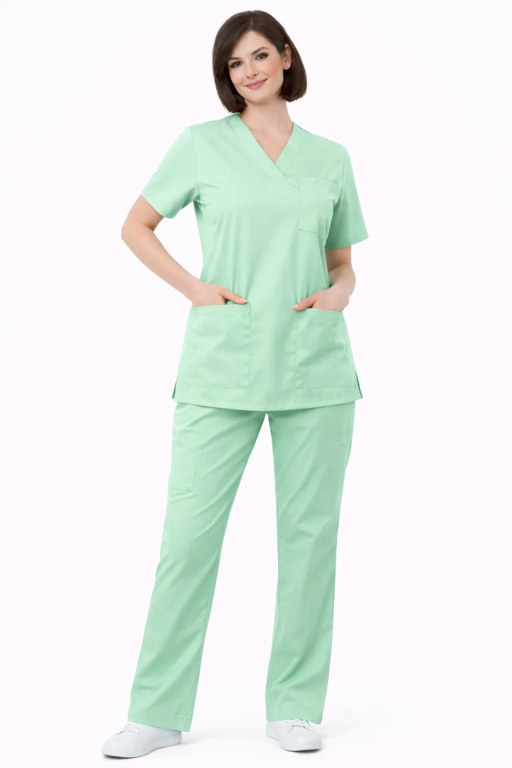 Pyjama de Bloc Col V VERT MENTH