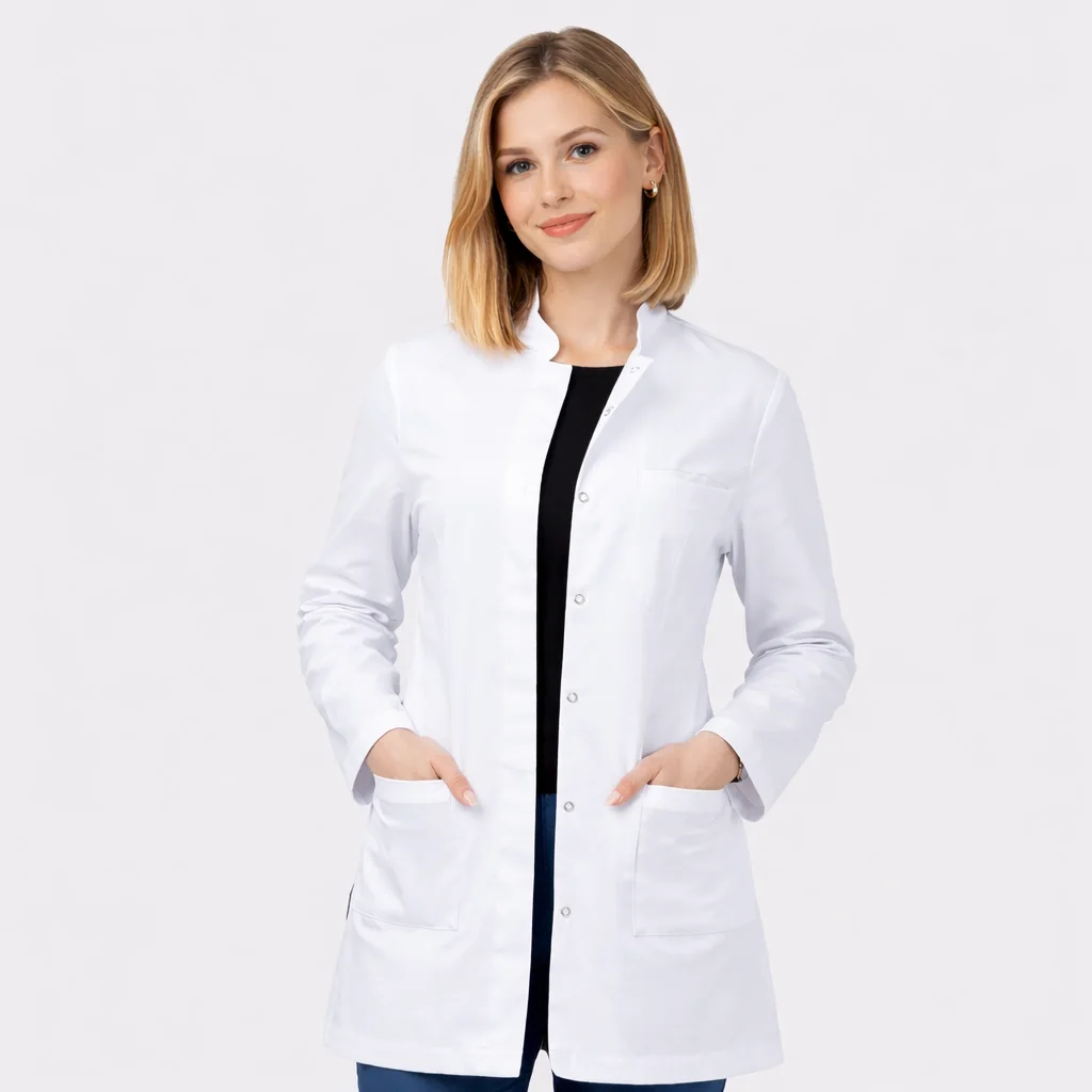 Blouse médicale pour femme col officier
