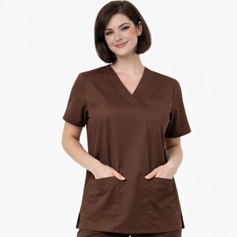 Pyjama de Bloc Col V MARRON