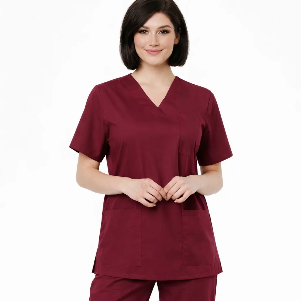 Pyjama de Bloc Col V GRENAT