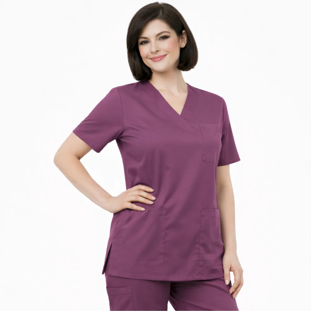 Pyjama de Bloc Col V MAUVE