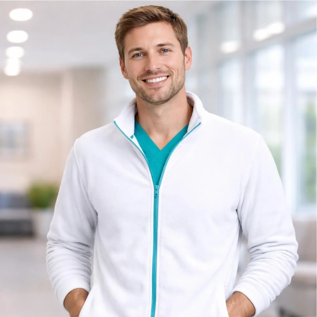 Veste Polaire Homme blanc