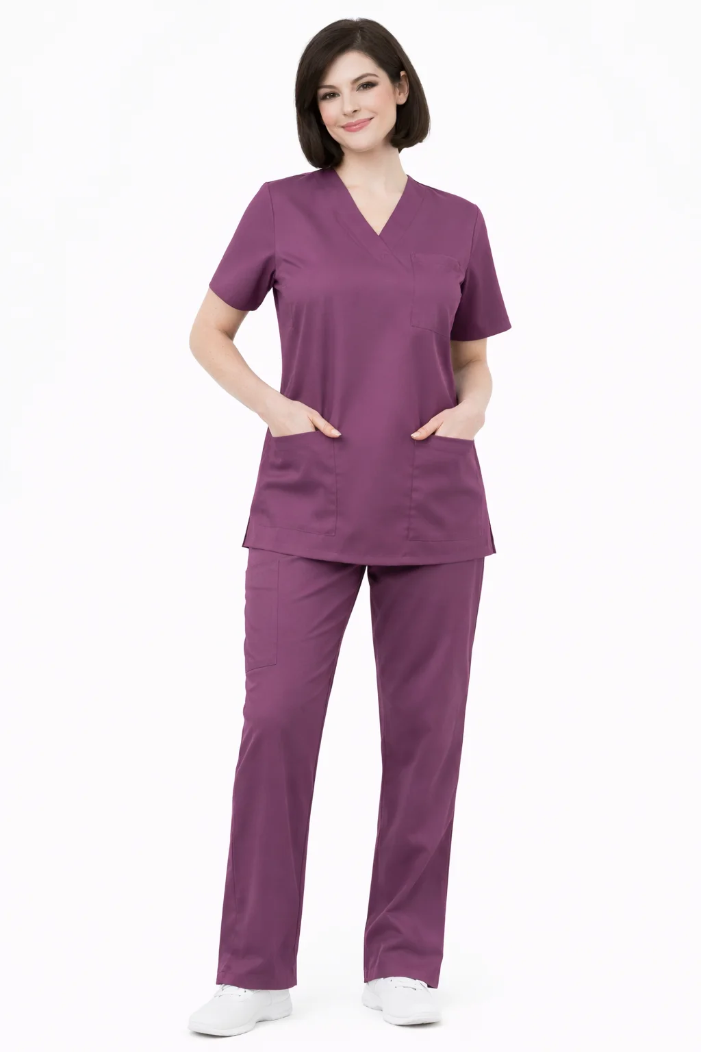 Pyjama de Bloc Col V MAUVE