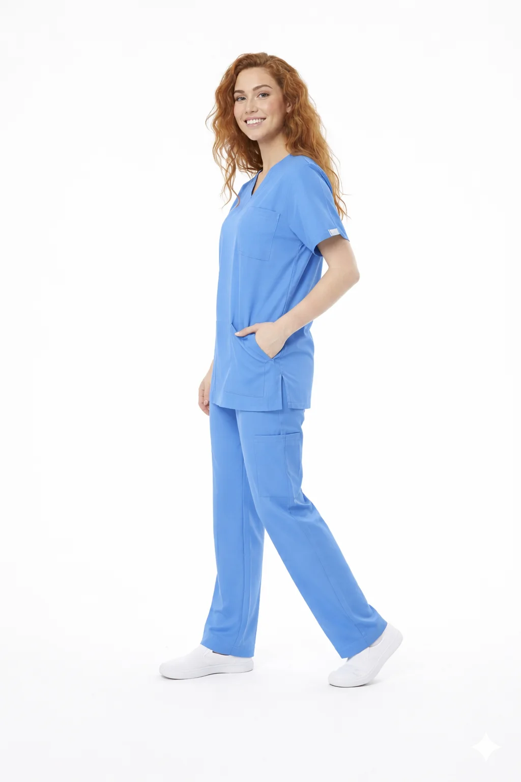 Pyjama de Bloc Col V BLEU CIEL