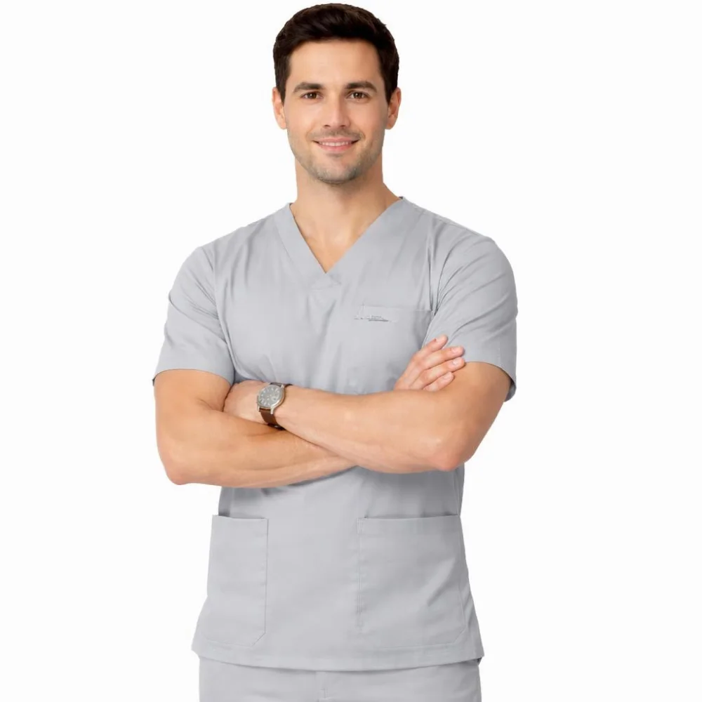 Pyjama de Bloc Col V HOMME GRIS CLAIRE