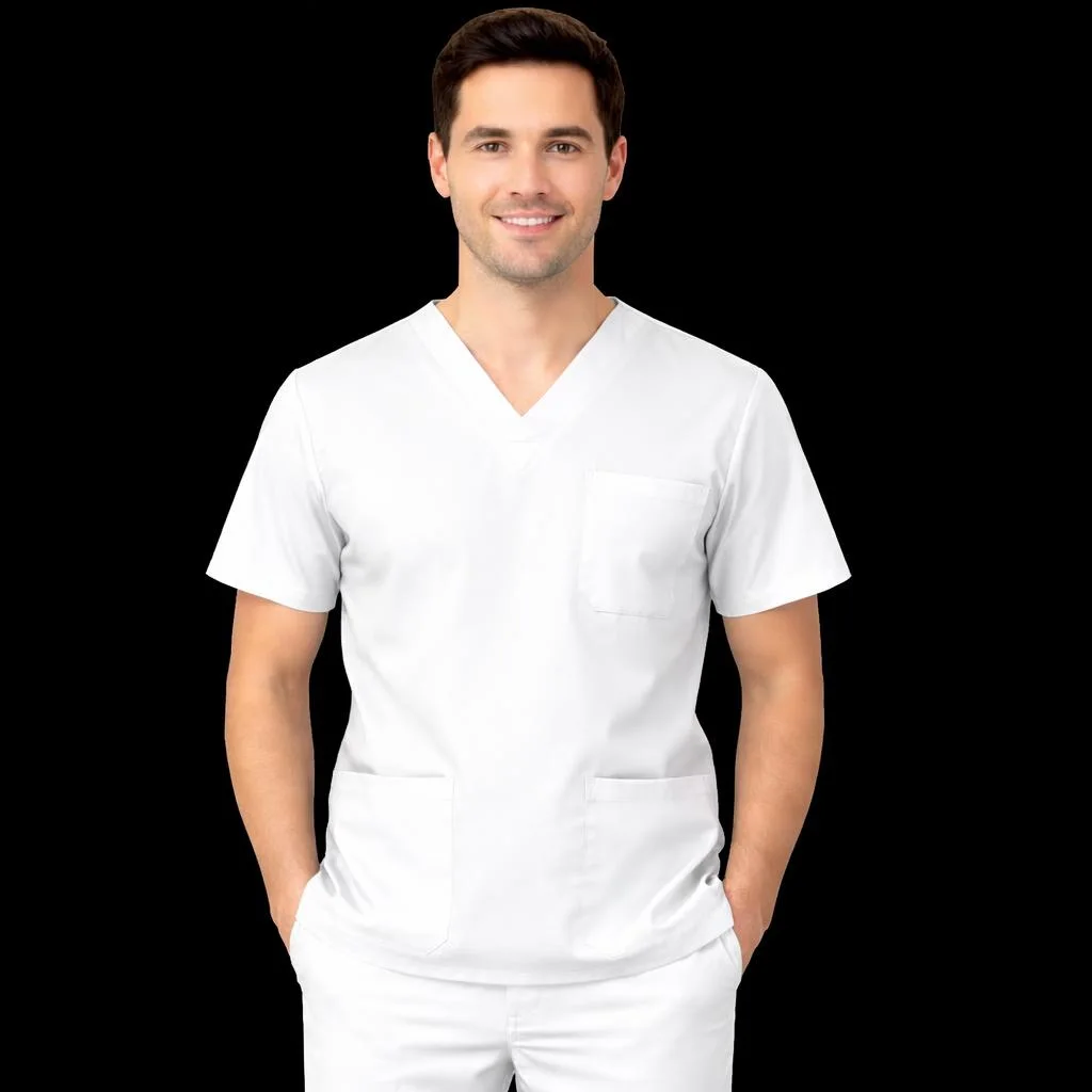 Pyjama de Bloc Col V HOMME BLANC