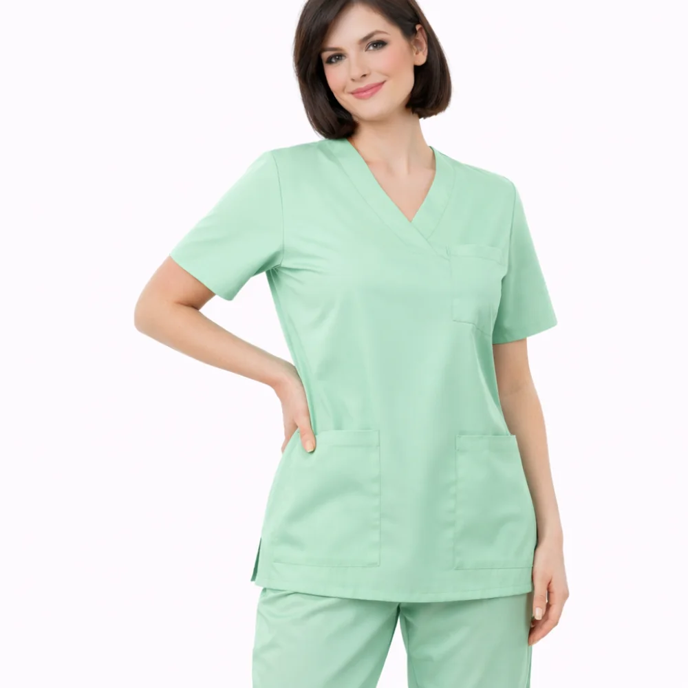 Pyjama de Bloc Col V VERT MENTH