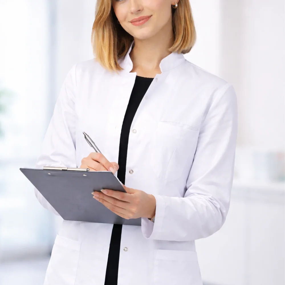 Blouse médicale pour femme col officier