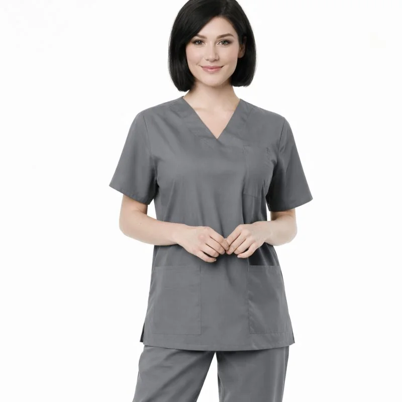 Pyjama de Bloc Col V gris foncé