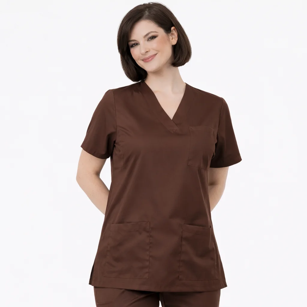 Pyjama de Bloc Col V MARRON