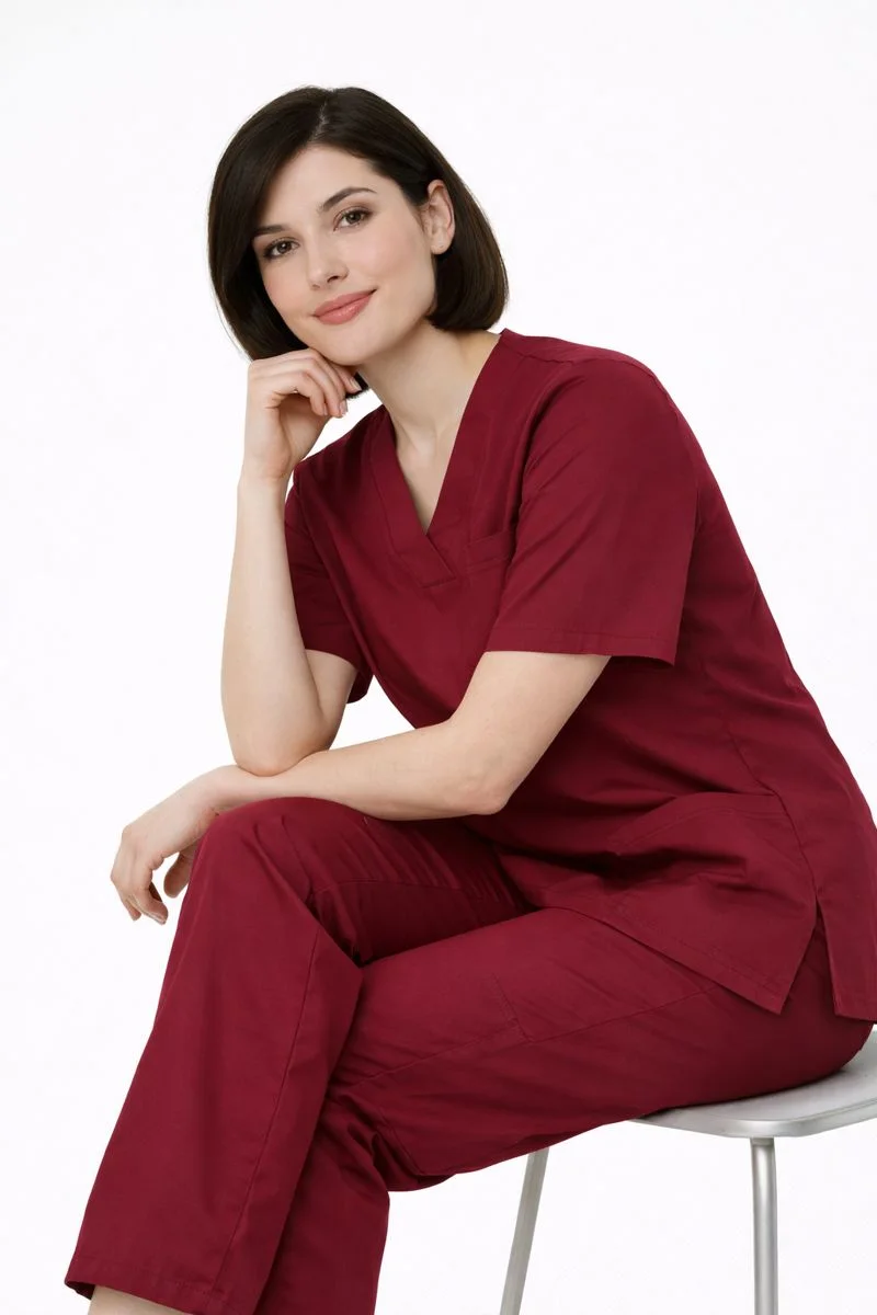 Pyjama de Bloc Col V Bordeaux